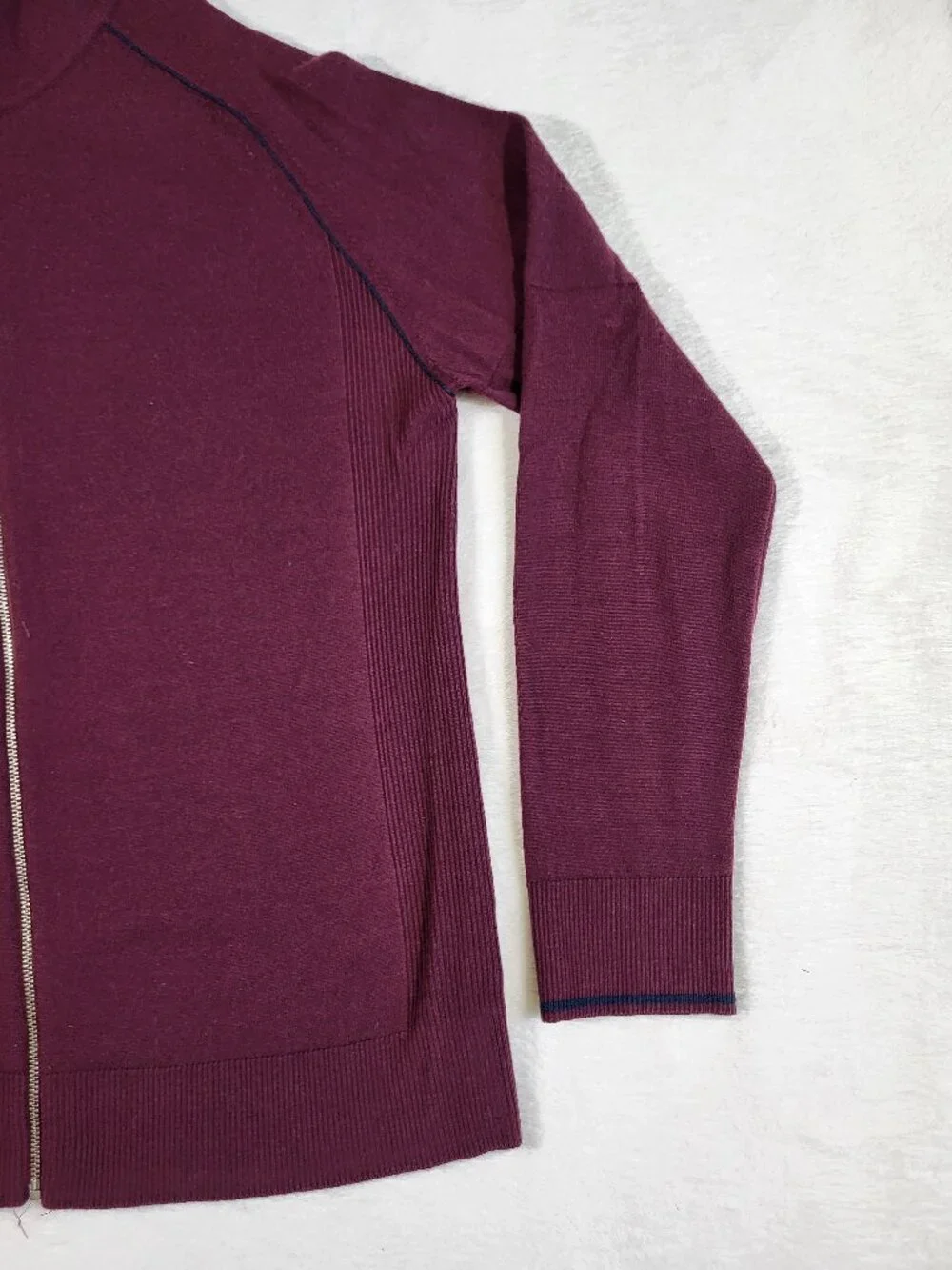 Rapha Finest Merino Track Top Full Zip Maroon Sweater - Large!